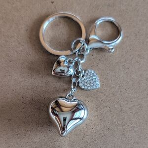 Silver Heart Crystal Key Holder